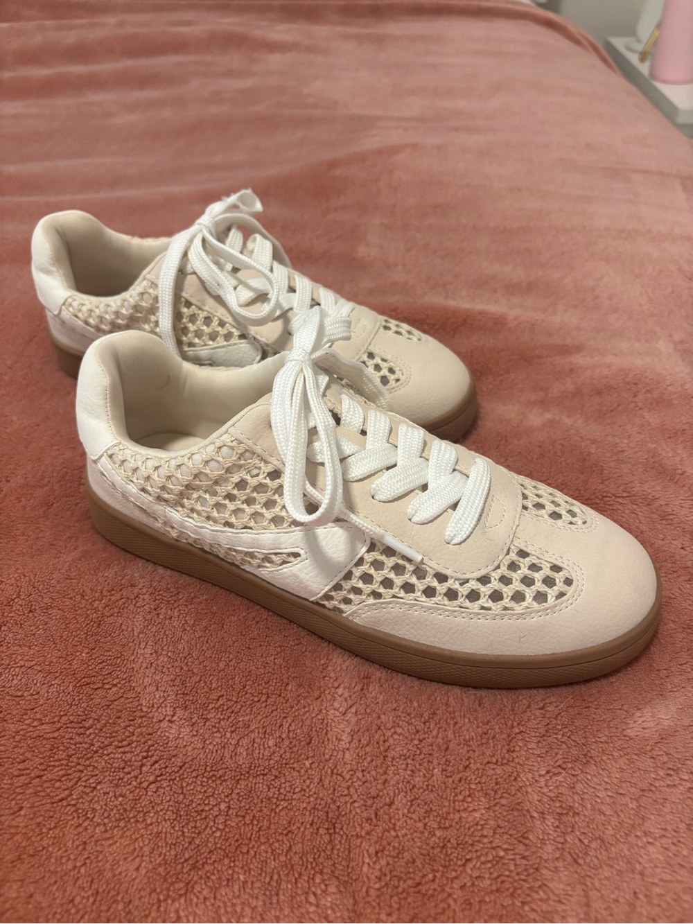 New Dolce Vita Cream Woven Sneakers